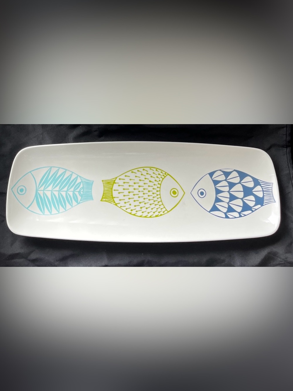 Crate & Barrel Melamine Fish Platter 16.5" x 6" Barbeques Picnics In & Out Door